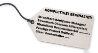 Strandkorb Komplettset: Königssee Mahagoni Bullauge - PE grau - Modell 545