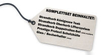 Strandkorb Komplettset: Königssee Teak Bullauge - PE grau - Modell 500