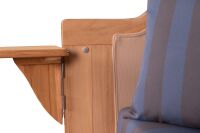 Luxus Strandkorb 2,5 Sitzer | XL Teak Bullauge | Grau | Ammersee Modell 582 | inkl. Liftersystem