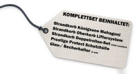 Strandkorb Komplettset: Königssee Mahagoni Bullauge - PE grau - Modell 586