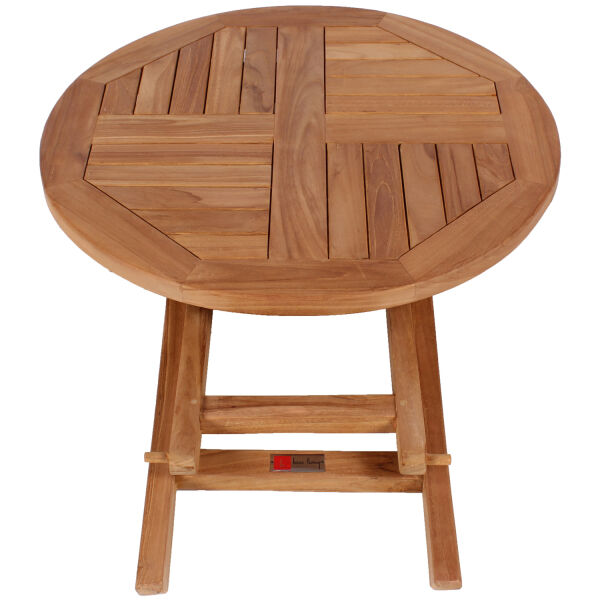 Holztisch Gartentisch Beistelltisch Teaktisch braun Echtholz 70 cm rund 