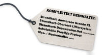 Strandkorb Komplettset: Ammersee Grande XL Teak Bullauge - PE grau - Modell 580