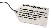 Strandkorb Komplettset: Königssee 3-Sitzer Teak Bullauge - PE shell - Modell 510