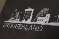 Strandkorb Komplettset: Ammersee Teak Bullauge - PE grau - Skyline Ostfriesland
