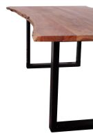 Baumkantentisch Neapel - 200 x 100 cm - Akazienholz - Gestell U-Form