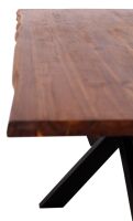 Baumkantentisch Turin - 160 - 200 x 90 cm - Akazienholz - Gestell Kreuz-Form