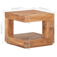 Couchtisch Cube 45 x 45 cm - Massivholz Akazie