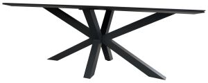 Tisch Malaga - 200 x 90 cm - gesinterter Stein dunkelgrau - Gestell Kreuz-Form