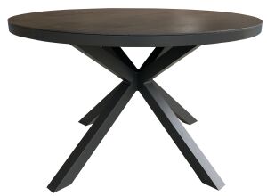 Tisch Malaga - 120 cm rund - gesinterter Stein dunkelgrau - Gestell Kreuz-Form