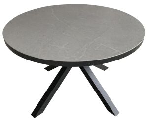 Tisch Almeria - 120 cm rund - gesinterter Stein hellgrau...