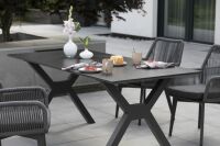 Gartenmöbelset Tisch Granada 200 cm, 4er Set Diningsessel Marbella
