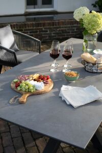 Gartenmöbelset Tisch Almeria 200 cm, 6er Set Diningsessel Cadiz